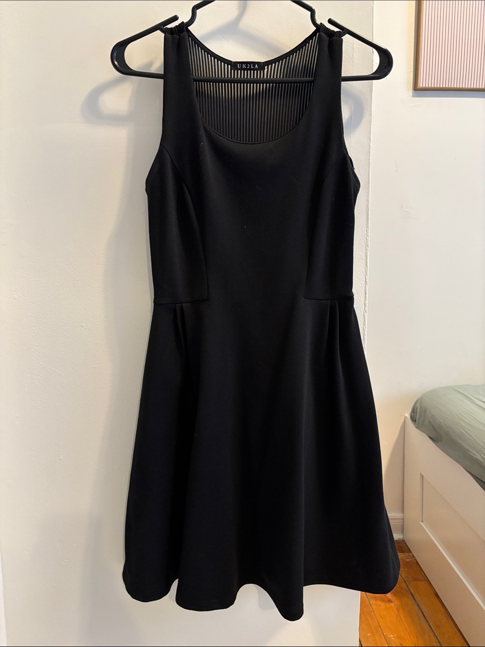 UK2LA Black Sleeveless Scoop-Neck Fit & Flare Mini Dress
